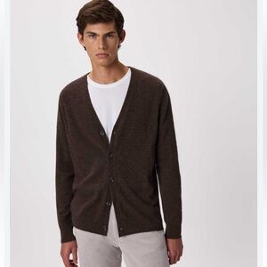 Quince Mongolian cashmere brown button down sweater